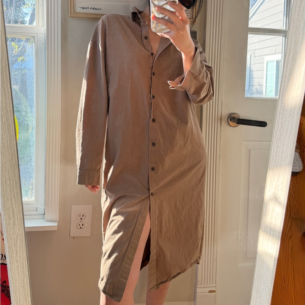 OAK + FORT Brown Long Sleeve Dress